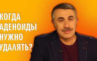 Комаровский об аденоидах у детей 1, 2, 3 степени — симптомы и лечение