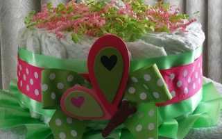 Торт из памперсов в подарок новорожденному