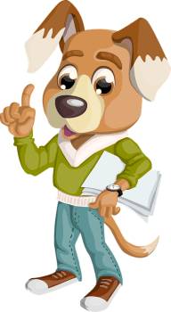 пес с тетрадями