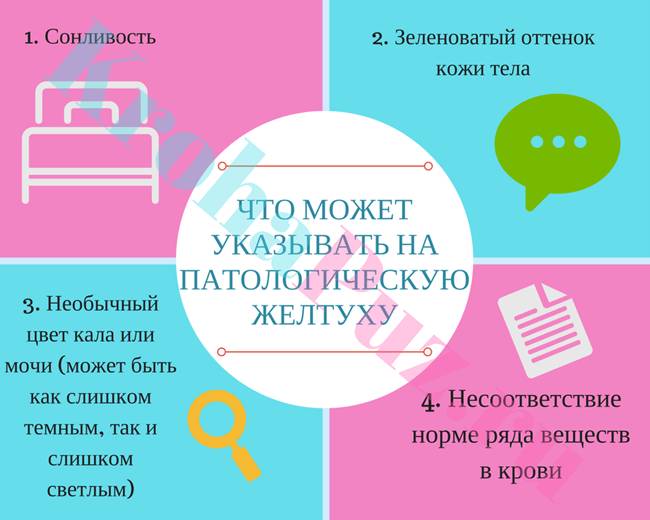 признаки патологической желтушки
